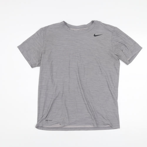 Nike Mens Grey Dri-FIT Short Sleeve Athletic T-Shirt Size M