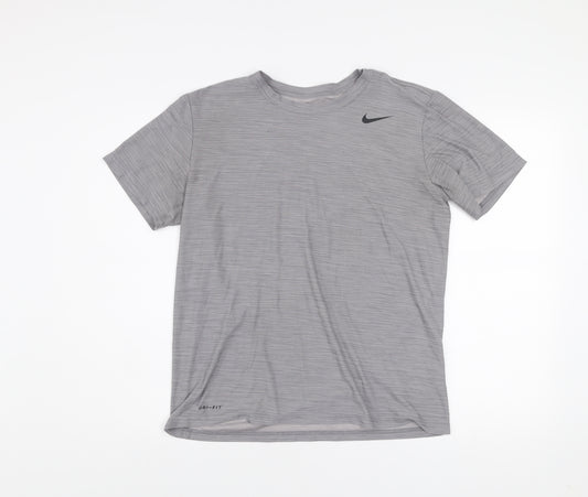 Nike Mens Grey Dri-FIT Short Sleeve Athletic T-Shirt Size M