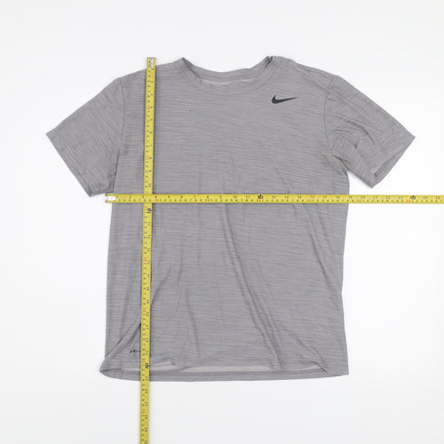 Nike Mens Grey Dri-FIT Short Sleeve Athletic T-Shirt Size M