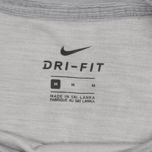 Nike Mens Grey Dri-FIT Short Sleeve Athletic T-Shirt Size M