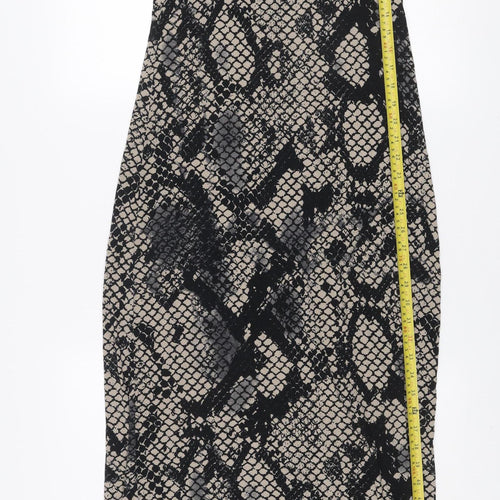 Topshop Women’s Multicoloured Snake Print Midi Slip Dress Size 12