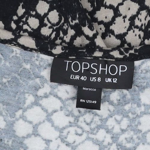 Topshop Women’s Multicoloured Snake Print Midi Slip Dress Size 12