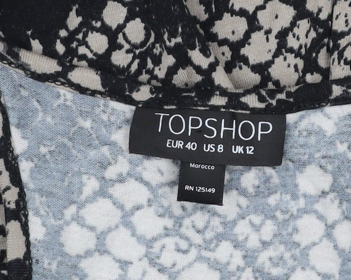 Topshop Women’s Multicoloured Snake Print Midi Slip Dress Size 12