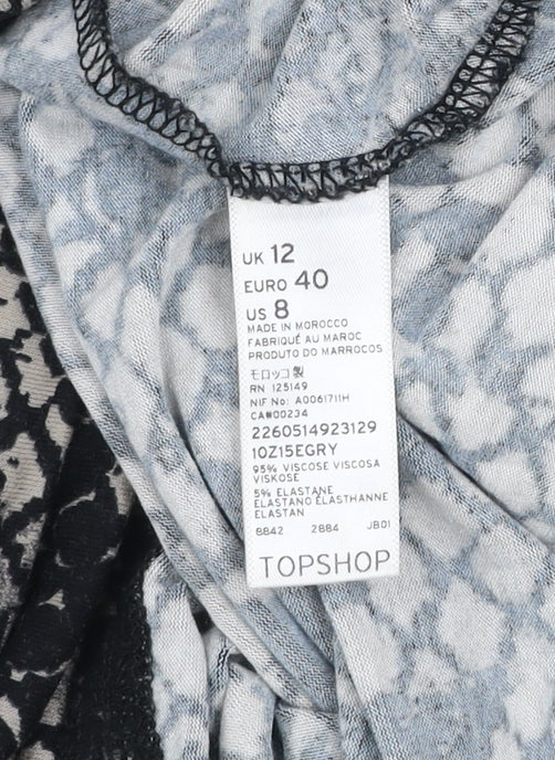 Topshop Women’s Multicoloured Snake Print Midi Slip Dress Size 12