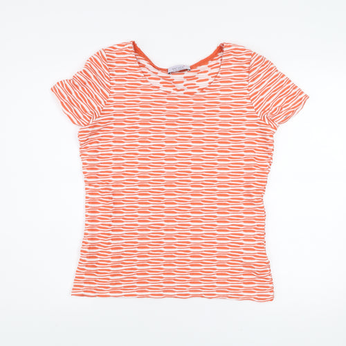 Marks and Spencer Per Una Orange Mix Short Sleeve Stretch T-Shirt Size 12