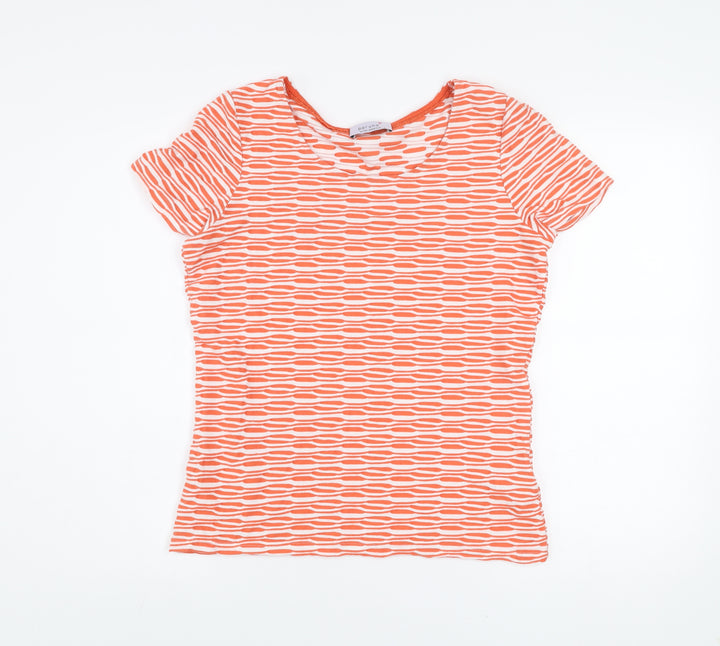 Marks and Spencer Per Una Orange Mix Short Sleeve Stretch T-Shirt Size 12