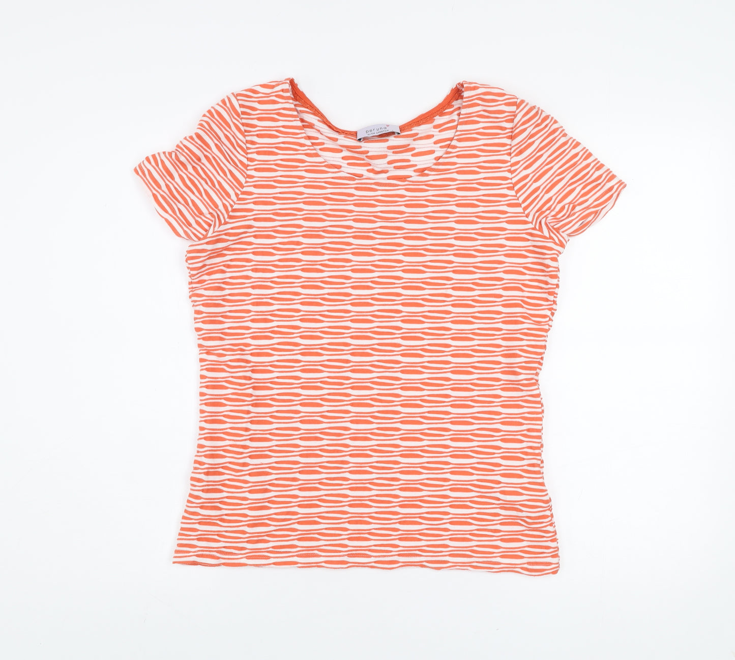 Marks and Spencer Per Una Orange Mix Short Sleeve Stretch T-Shirt Size 12