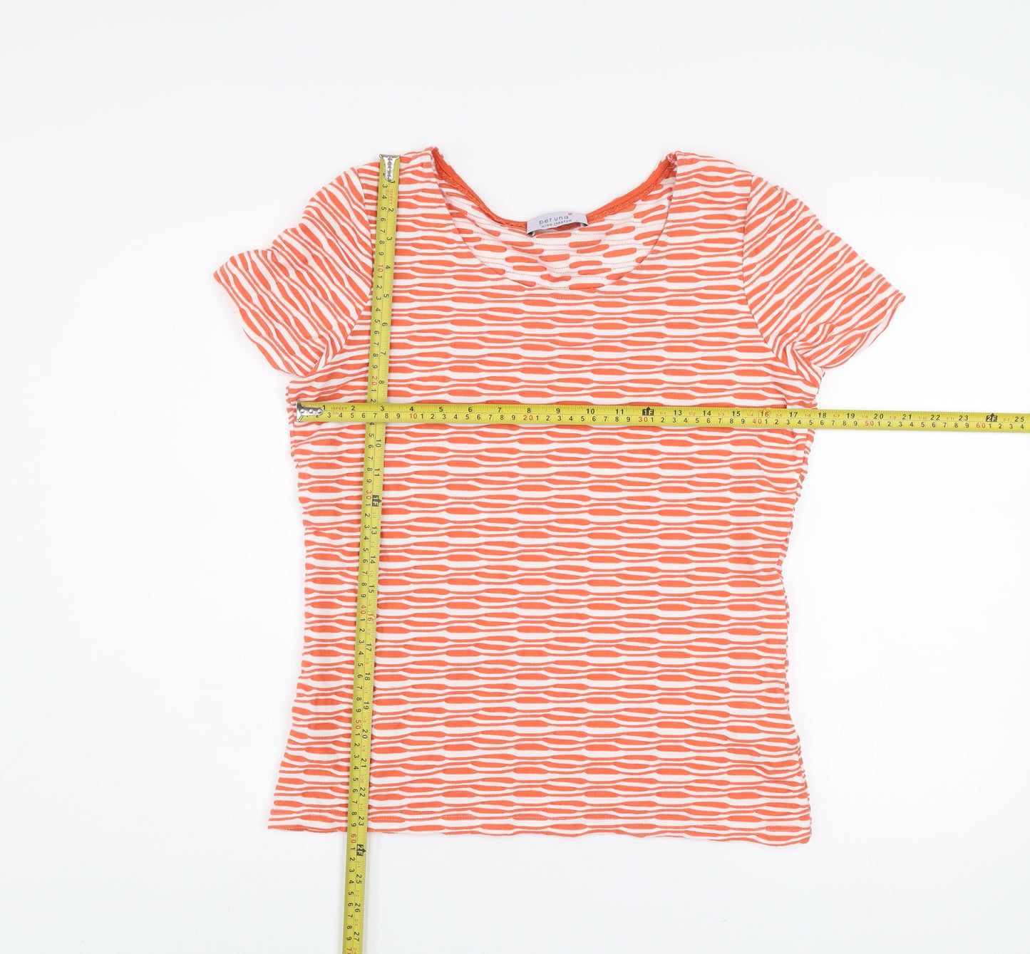 Marks and Spencer Per Una Orange Mix Short Sleeve Stretch T-Shirt Size 12