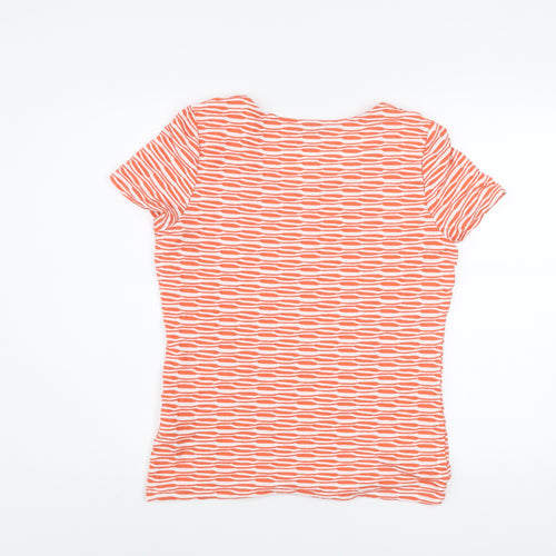 Marks and Spencer Per Una Orange Mix Short Sleeve Stretch T-Shirt Size 12