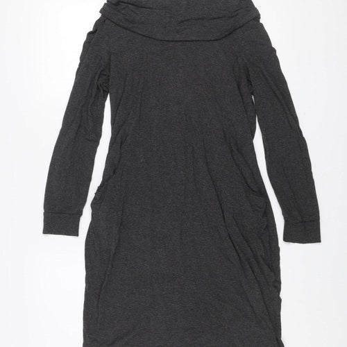 Marks and Spencer Women Charcoal Grey Size 12 Off Shoulder Shift Dress