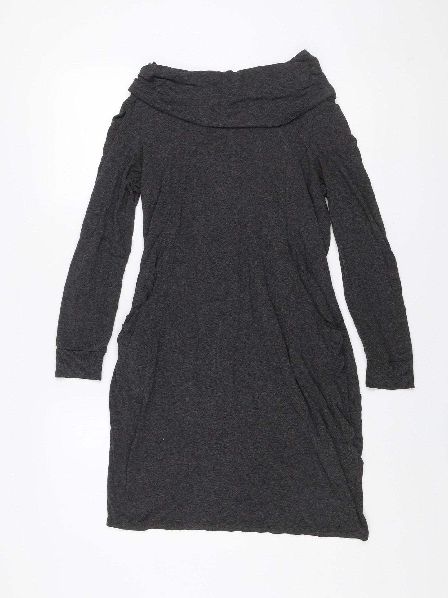 Marks and Spencer Women Charcoal Grey Size 12 Off Shoulder Shift Dress