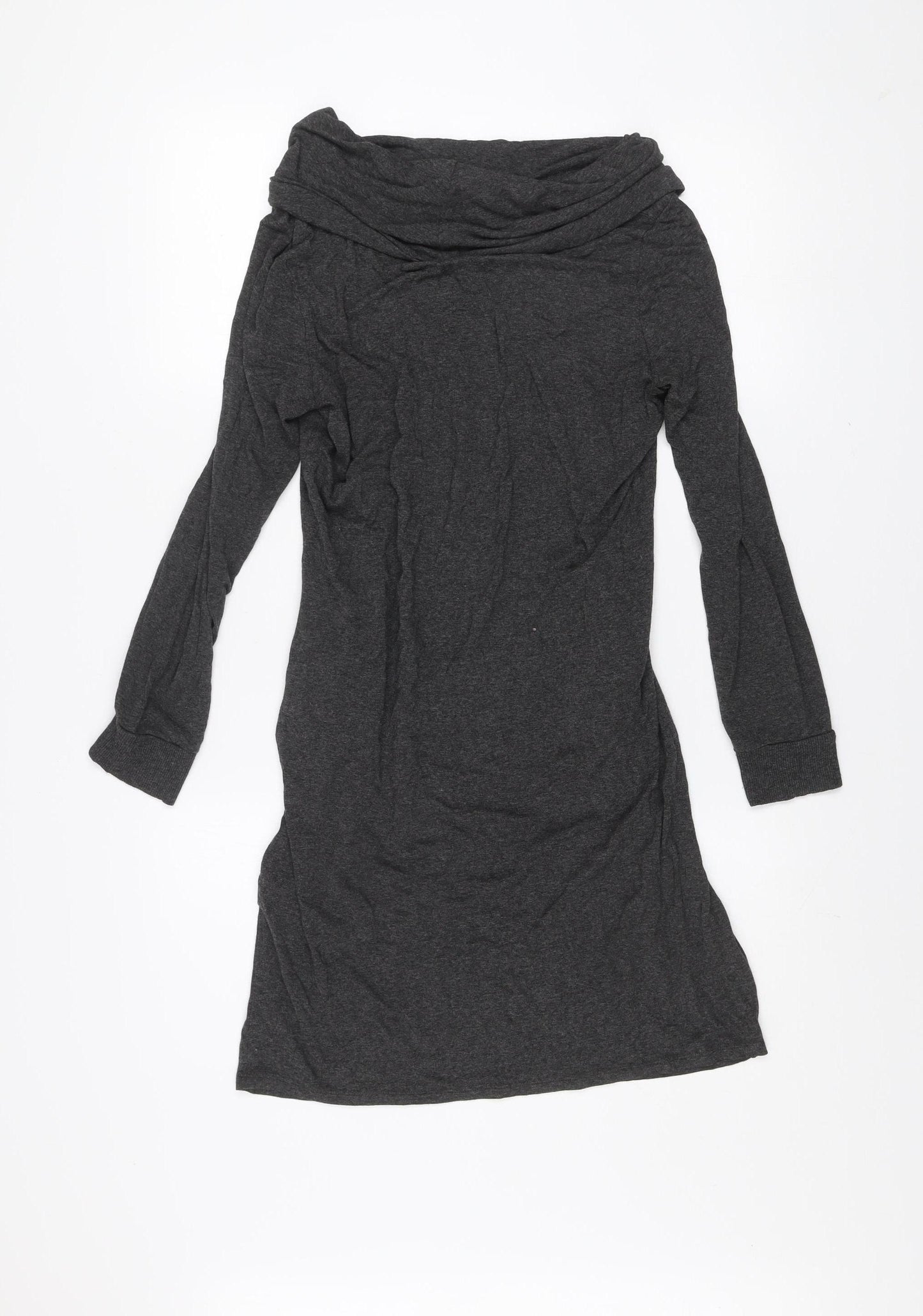 Marks and Spencer Women Charcoal Grey Size 12 Off Shoulder Shift Dress