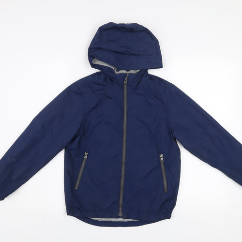 GAP Kids Boys Blue Hooded Windbreaker Jacket 8-9 Years Regular Fit