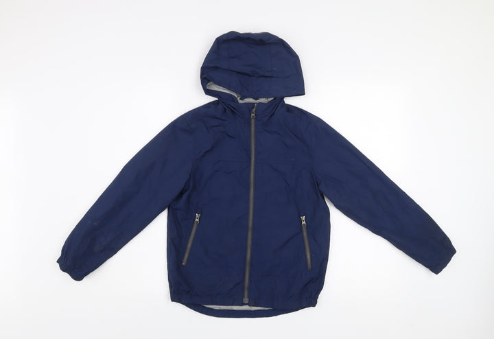 GAP Kids Boys Blue Hooded Windbreaker Jacket 8-9 Years Regular Fit