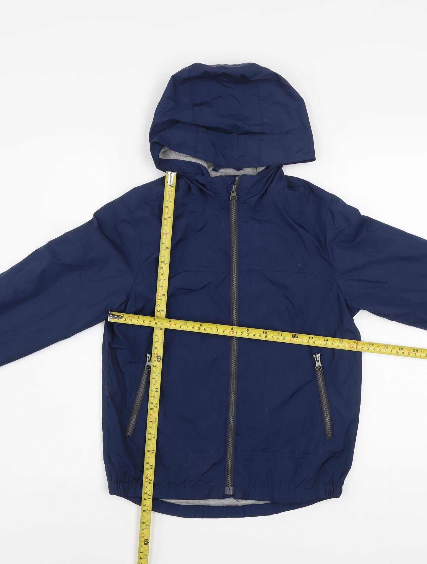 GAP Kids Boys Blue Hooded Windbreaker Jacket 8-9 Years Regular Fit