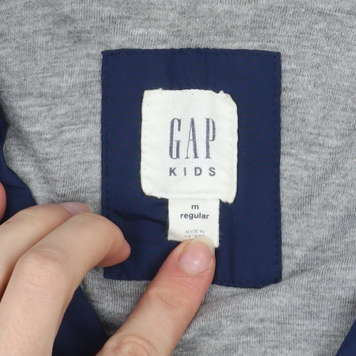 GAP Kids Boys Blue Hooded Windbreaker Jacket 8-9 Years Regular Fit