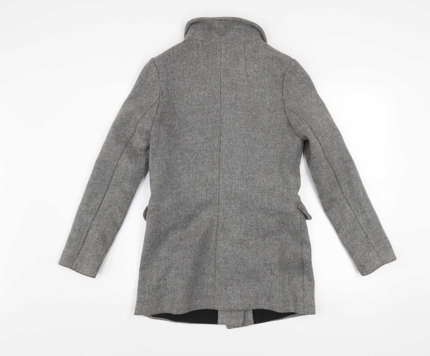 Bershka Women’s Grey Wool Blend Biker Coat XS