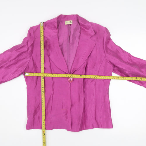 Viyella Women's Pink Linen Blend Blazer UK 12 Classic Style