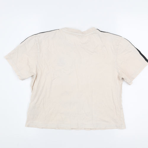 Adidas Womens Beige XS Cropped T-Shirt Short Sleeve Sports Top