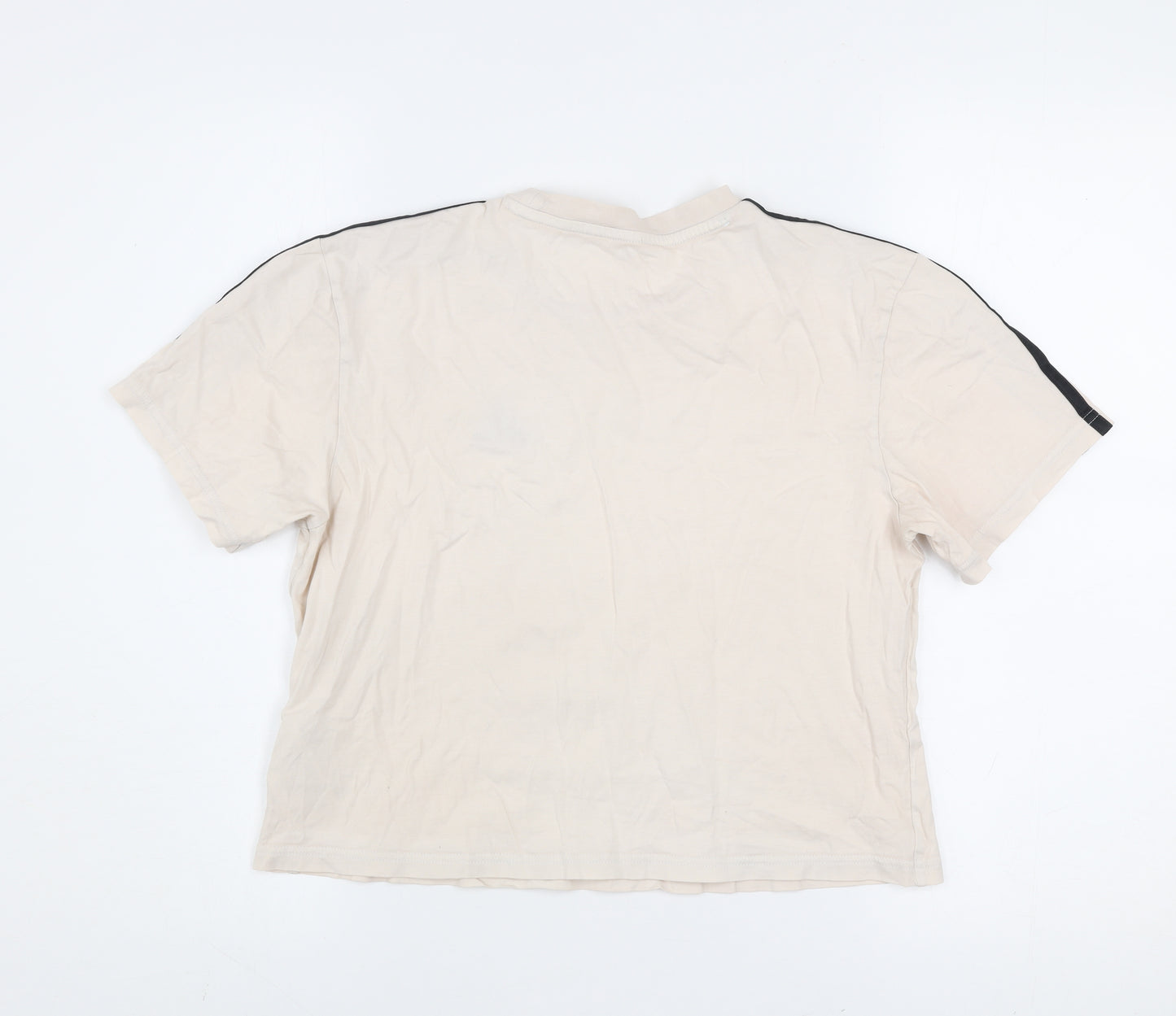 Adidas Womens Beige XS Cropped T-Shirt Short Sleeve Sports Top