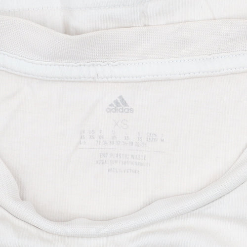 Adidas Womens Beige XS Cropped T-Shirt Short Sleeve Sports Top