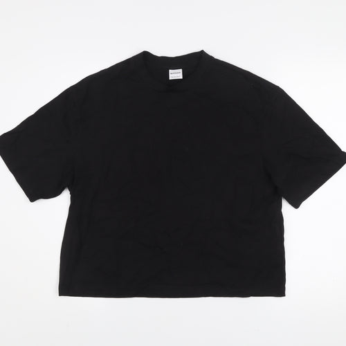 Bershka Womens Black Basic Cotton T-Shirt Size S