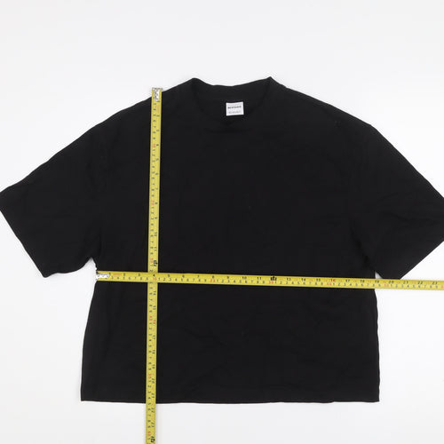Bershka Womens Black Basic Cotton T-Shirt Size S