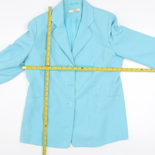 Classics Women's Blue Blazer Jacket Size 14 Polyester Lined Workwear