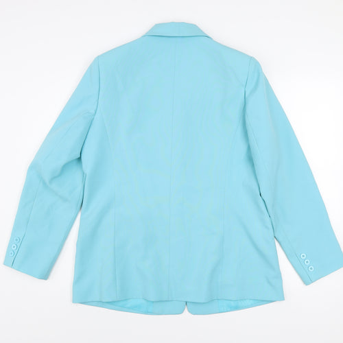 Classics Women's Blue Blazer Jacket Size 14 Polyester Lined Workwear