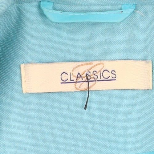 Classics Women's Blue Blazer Jacket Size 14 Polyester Lined Workwear