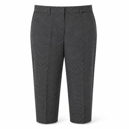 Next Women Black Geometric Tailored Trousers Size 20R Cotton Blend