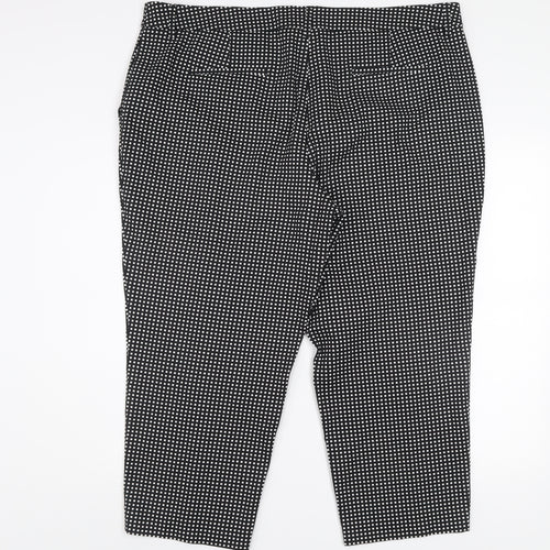 Next Women Black Geometric Tailored Trousers Size 20R Cotton Blend