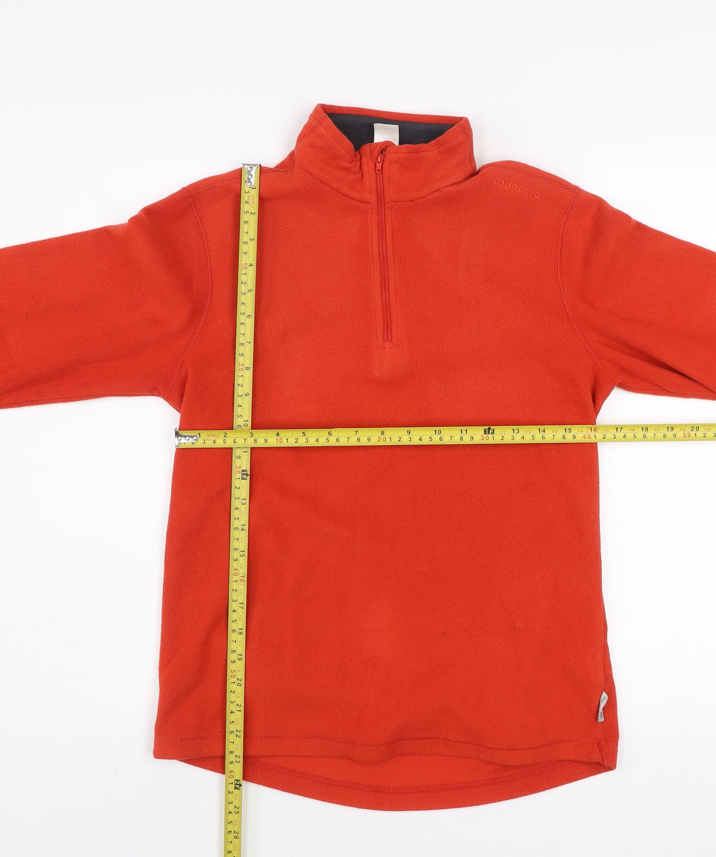 Quechua Men's Red Fleece 1/4 Zip Pullover Sweatshirt Size S