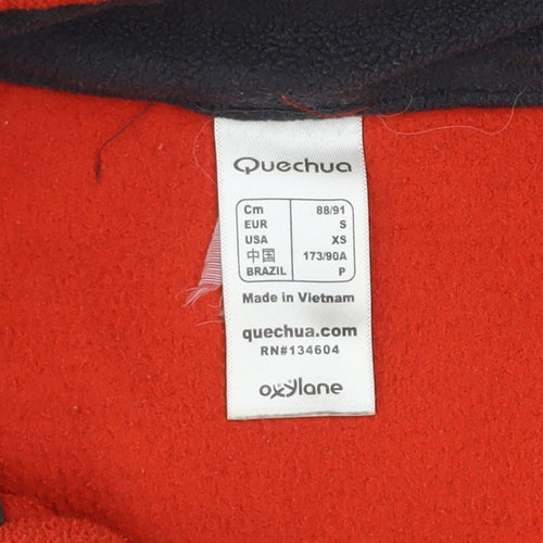 Quechua Men's Red Fleece 1/4 Zip Pullover Sweatshirt Size S
