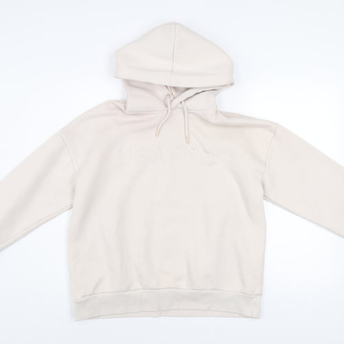 USA Pro Women's Beige Pullover Hoodie Size 12 Cotton Blend
