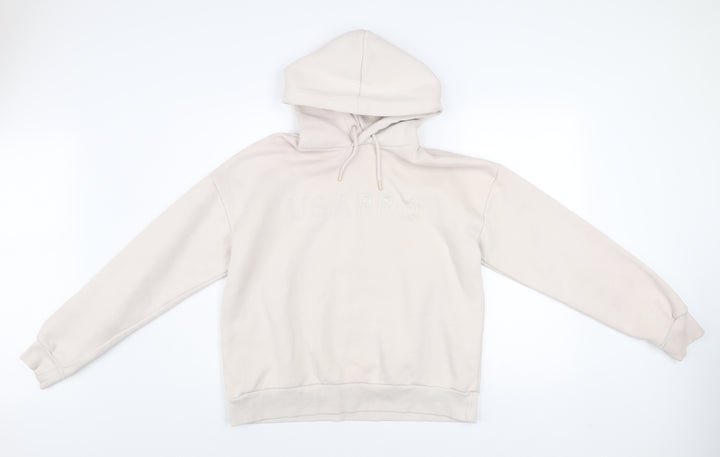 USA Pro Women's Beige Pullover Hoodie Size 12 Cotton Blend