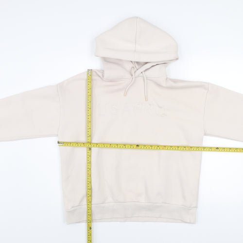 USA Pro Women's Beige Pullover Hoodie Size 12 Cotton Blend
