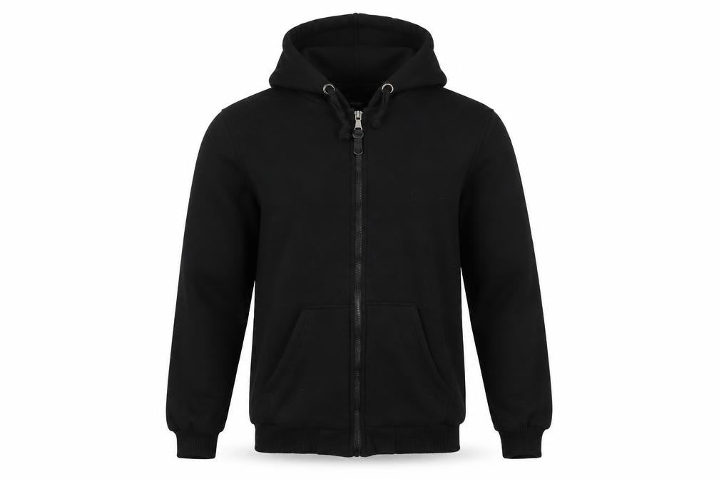 Brave Soul Men's Black L Fleece Lined Hooded Zip Active Jacket