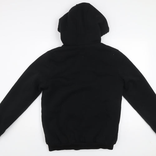 Brave Soul Men's Black L Fleece Lined Hooded Zip Active Jacket