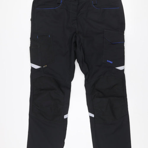 Uvex Men's Black Cargo Workwear Trousers Size M Reflective Pockets