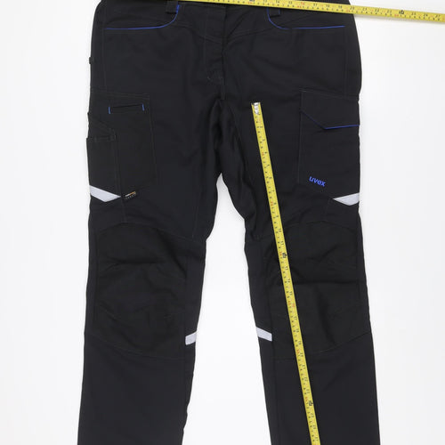 Uvex Men's Black Cargo Workwear Trousers Size M Reflective Pockets