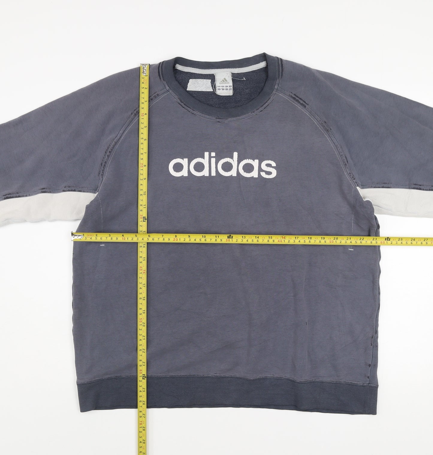 Adidas Men's Grey XL Pullover Crew Neck Logo Sweatshirt