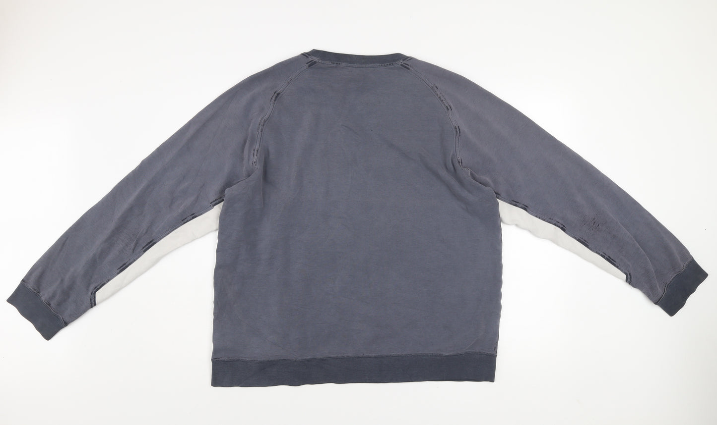 Adidas Men's Grey XL Pullover Crew Neck Logo Sweatshirt