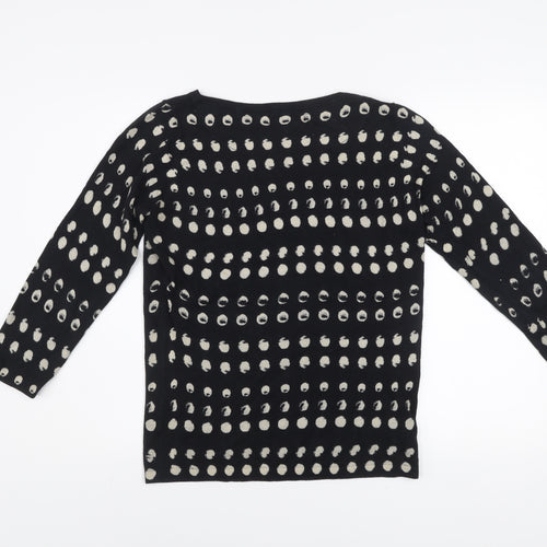 Next Women Black Polka Dot Cotton Blend Jumper Size 10