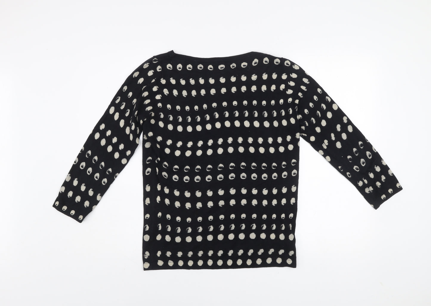 Next Women Black Polka Dot Cotton Blend Jumper Size 10
