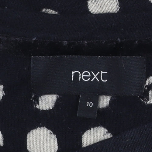 Next Women Black Polka Dot Cotton Blend Jumper Size 10