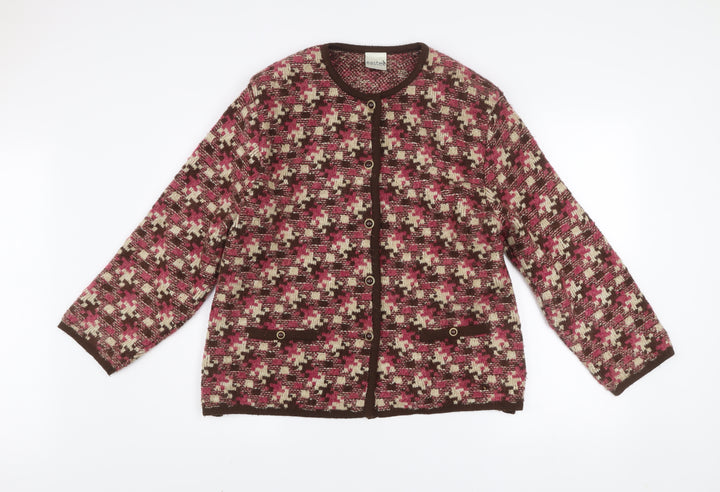 Eastex Womens Multicoloured Knit Button Cardigan UK 20