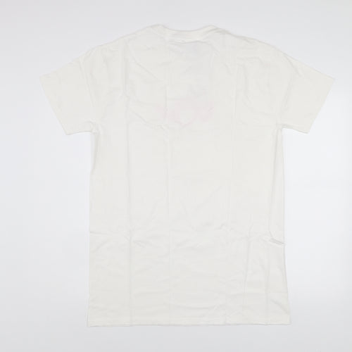 Love Island Women White Cotton Graphic T-Shirt Size S