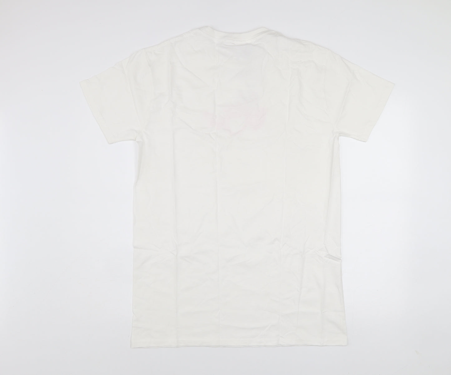 Love Island Women White Cotton Graphic T-Shirt Size S