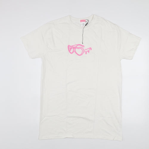I Saw It First Women's White Cotton Love Island T-Shirt Size S